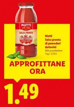 Lidl Mutti Salsa pronta di pomodori datterini offerta