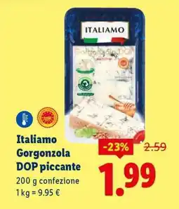 Lidl Italiamo Gorgonzola DOP piccante offerta