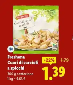 Lidl Freshona Cuori di carciofi a spicchi offerta