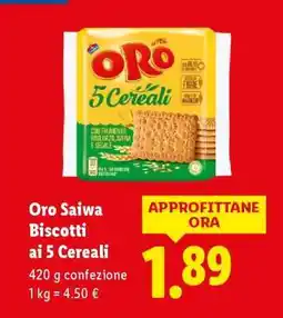 Lidl Oro Saiwa Biscotti ai 5 Cereali offerta