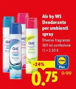 Lidl Air by W5 Deodorante per ambienti spray offerta