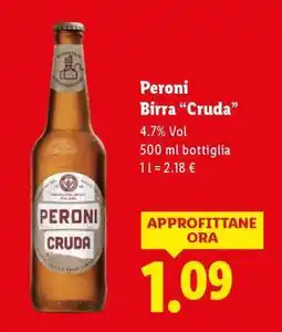 Lidl Peroni Birra cruda offerta