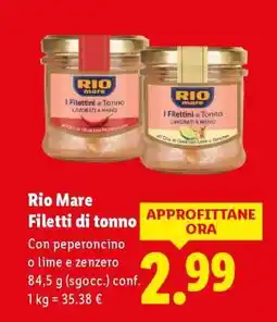 Lidl RIO MARE Filetti di Tonno offerta