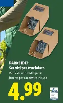 Lidl PARKSIDE Set viti per truciolato offerta