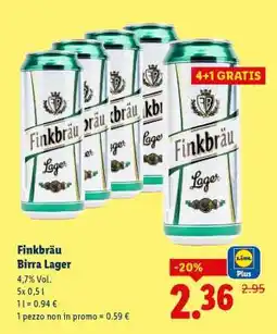 Lidl Finkbräu Birra lager offerta
