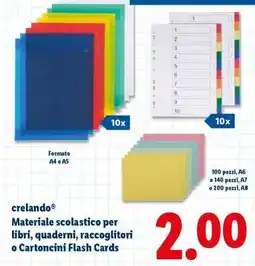 Lidl crelando Materiale scolastico offerta