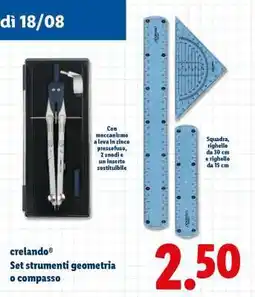 Lidl crelando Set strumenti geometria o compasso offerta