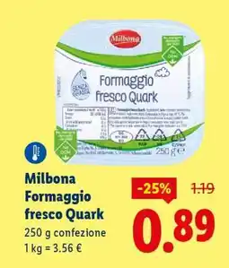 Lidl Milbona Formaggio fresco Quark offerta