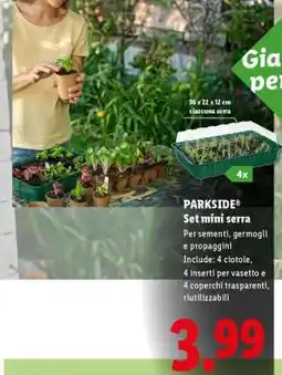 Lidl PARKSIDE Set mini serra offerta