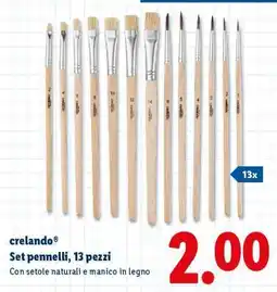 Lidl crelando Set pennelli, 13 pezzi offerta