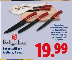 Lidl Set coltelli con tagliere, 6 pezzi offerta