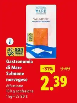 Lidl Gastronomia di Mare Salmone norvegese offerta