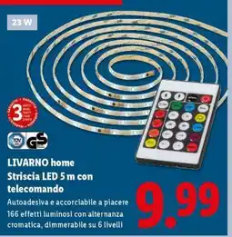 Lidl LIVARNO home Striscia LED 5 m con telecomando offerta