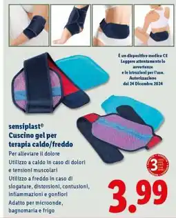 Lidl sensiplast Cuscino gel per terapia caldo/freddo offerta