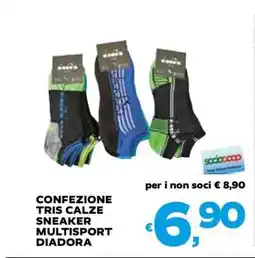 Coop CONFEZIONE TRIS CALZE SNEAKER MULTISPORT DIADORA offerta