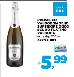 Coop PROSECCO VALDOBBIADENE SUPERIORE DOCG SCUDO PLATINO VALDOCA offerta