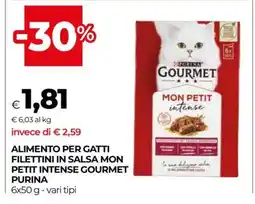 Coop ALIMENTO PER GATTI FILETTINI IN SALSA MON PETIT INTENSE GOURMET PURINA offerta
