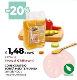 Coop Cous Cous Bio Bontà Mediterranea offerta