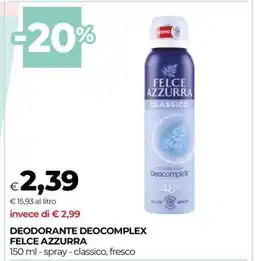 Coop DEODORANTE DEOCOMPLEX FELCE AZZURRA offerta