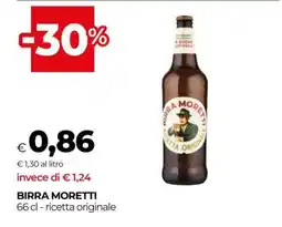 Coop BIRRA MORETTI offerta