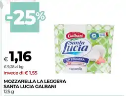 Coop Mozzarella La Leggera Santa Lucia Galbani offerta
