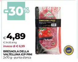 Coop BRESAOLA DELLA VALTELLINA IGP PINI offerta