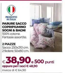 Coop PARURE SACCO COPRIPIUMINO SOGNI & BAGNI offerta