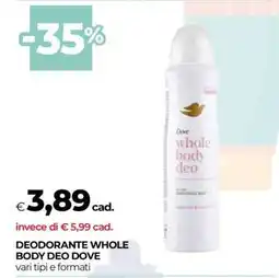Coop DEODORANTE WHOLE BODY DEO DOVE offerta