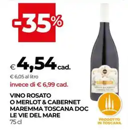 Coop VINO ROSATO O MERLOT & CABERNET MAREMMA TOSCANA DOC LE VIE DEL MARE offerta