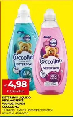 Coop DETERSIVO LIQUIDO PER LAVATRICE WONDER WASH COCCOLINO offerta