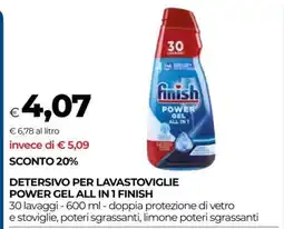 Coop Detersivo per Lavastoviglie Power Gel All in 1 Finish offerta