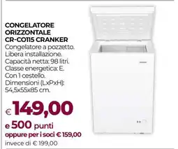 Coop CONGELATORE ORIZZONTALE CR-C0115 CRANKER offerta
