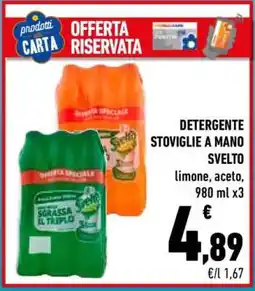 Conad DETERGENTE STOVIGLIE A MANO SVELTO offerta