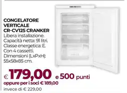 Coop CONGELATORE VERTICALE CR-CV125 CRANKER offerta