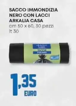 Panorama Sacco immondizia nero con lacci ARKALIA CASA offerta