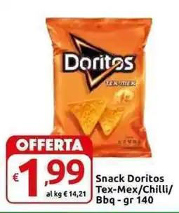 Carrefour Express Snack Doritos Tex-Mex/Chilli/ Bbq offerta