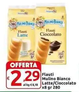 Carrefour Express Flauti Mulino Bianco Latte/Cioccolato x8 offerta