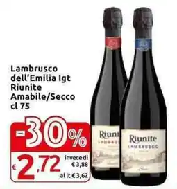 Carrefour Express Lambrusco dell'Emilia lgt Riunite Amabile/Secco offerta