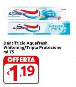 Carrefour Express Dentifricio Aquafresh Whitening/Tripla Protezione offerta