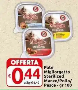 Carrefour Express Patè Migliorgatto Sterilized Manzo/Pollo/ Pesce offerta