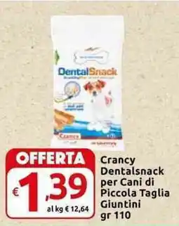 Carrefour Express Crancy Dentalsnack per Cani di Piccola Taglia Giuntini offerta