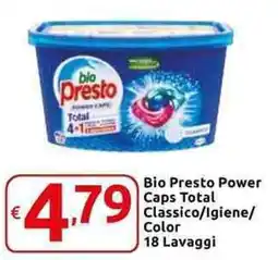 Carrefour Express Bio Presto Power Caps Total Classico/Igiene/ Color 18 Lavaggi offerta