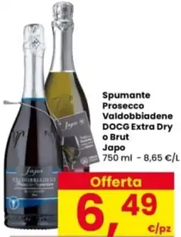 Interspar Spumante Prosecco Valdobbiadene DOCG Extra Dry o Brut Japo offerta