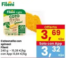 Interspar Cotosnella con spinaci Fileni offerta