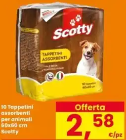 Interspar 10 Tappetini assorbenti per animali 60x60 cm Scotty offerta