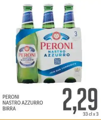 Supermercati Piccolo Peroni nastro azzurro birra offerta