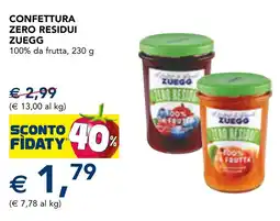 Esselunga Confettura zero residui ZUEGG offerta