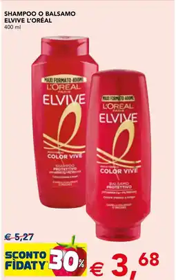 Esselunga Shampoo o balsamo elvive L'ORÉAL offerta