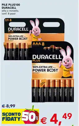 Esselunga Pile plus100 DURACELL stilo o ministilo offerta