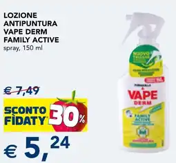 Esselunga Lozione antipuntura vape derm family active offerta